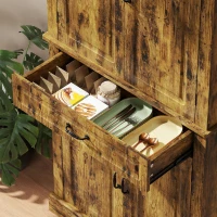 HOMCOM Tall Kitchen Cupboard, Kitchen Pantry Cabinet with Drawer, Shelves, Brown(m-9)