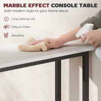 HOMCOM Konsolentisch Flurtisch mit verstellbar Fußpads, Kippschutz 75 x 24 x 76 cm für Kleinen Raum Schwarz(m-4)