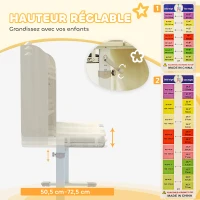 AIYAPLAY Bureau pour enfants, table d'étude réglable en hauteur avec plateau inclinable, 80 x 51 x 108,5-130,5 cm, naturel(m-4)