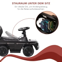 HOMCOM Loopauto met duwstang Mercedes-Benz G350 loopauto met stuur 3-in-1 duwauto voor 18-36 maanden kinderen Zwart(m-5)