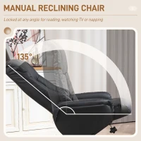 HOMCOM Rocking Recliner Chair with Footstool, PU Leather Recliner Armchair with Wood Base, Upholstered Reclining Chair for Living Room Bedroom, Black(m-4)