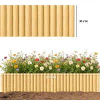 Outsunny Recinzione da giardino in legno 176 cm x 30 cm elementi di recinzione recinto per cani per giardino aiuole barriera per animali(m-3)