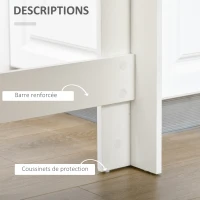 HOMCOM Table de bar pour 2 personnes, table haute mange debout avec 4 étagères ouvertes, 115x50x102,7cm, blanc et gris(m-5)
