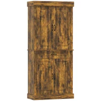 HOMCOM Tall Kitchen Cupboard, Kitchen Pantry Cabinet with Drawer, Shelves, Brown(m-11)