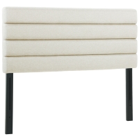 HOMCOM Cabecero de Cama 140 cm Tapizado en Lino Altura Ajustable de 3 Niveles 106/116/126 cm Montado a la Pared Beige