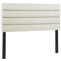 HOMCOM Cabecero de Cama 140 cm Tapizado en Lino Altura Ajustable de 3 Niveles 106/116/126 cm Montado a la Pared Beige(m-1)