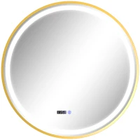 HOMCOM 80cm Anti-Fog LED Bathroom Mirror - Gold Tone(m-1)