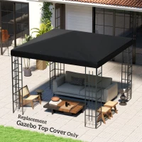 Outsunny 3 x 3(m) Gazebo Frame Replacement - Black(m-10)