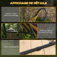 Outsunny Support de Hamac pour 2 Personnes, Cadre de Hamac en Métal Portable et Réglable, pour Hamacs de 2,75 à 4,3m, Noir(m-6)