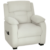 HOMCOM Fauteuil Inclinable 150° Effet Velours avec Repose-pieds, Télécommande et Poche Latérale, 96x90x103 cm, Beige