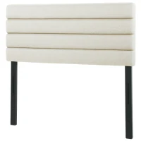 HOMCOM Cabeceira de Cama 140 cm Altura Ajustável em 3 Níveis 106/116/126 cm Estofada em Linho Bege(m-11)