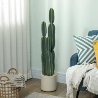 HOMCOM Pianta artificiale Cactus grande 111 cm piante finte in vaso per ufficio soggiorno(m-5)