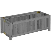 Outsunny Carré Potager de jardin pliable en Bois massif, Jardinière Surélevé 70 x 30 x 25 cm pour Jardin Balcon Terrasse gris(m-12)