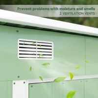 Outsunny 7 x 4ft Outdoor Garden Metal Storage Shed, Tool Storage Box for Backyard, Patio and Lawn, Light Green(m-7)