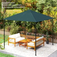 Outsunny Toile de rechange pour pavillon tonnelle tente toit de remplacement gazebo de jardin tissu polyester haute densité 180 g/m² anti-UV 3 x 3 m gris(m-10)