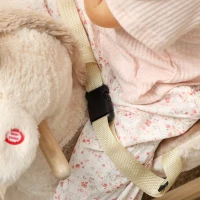 AIYAPLAY Cheval à bascule pour enfants girafe jouet à bascule bébé avec effet sonore, ceinture de sécurité, 68x35x50cm, beige(m-9)