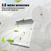 Outsunny Serra a Tunnel con 2 Barre di Supporto 2 Porte Avvolgibili e Finestre con Rete Copertura in PE Anti-UV Bianco(m-4)