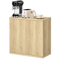 HOMCOM Aparador de salón, mueble de almacenamiento moderno con puertas de cierre suave y estantes ajustables, 78 x 39 x 79 cm, roble(m-8)