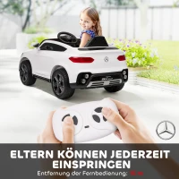 AIYAPLAY Elektroauto für Kinder, 12V Kinderauto mit Fernbedienung, LED-Lichter, Musik, 3 Geschwindigkeiten, 3-6 Jahre, Weiß(m-5)