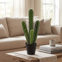 HOMCOM Planta artificial cactus 53 cm en maceta para hogar, oficina(m-2)
