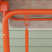 AIYAPLAY Baloiço Infantil Exterior 2 Lugares com Toldo Ajustável e Cintos de Segurança Baloiço para Jardim e Interior em Aço e Oxford Máx 60kg 112x75x120 cm Laranja(m-5)