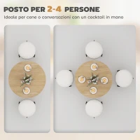 HOMCOM Tavolo da Pranzo Rotondo Stile Industriale con Gambe a Croce in Acciaio, Ø80x75 cm, Quercia(m-4)