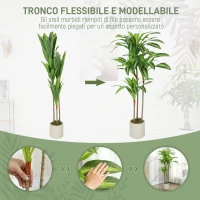 HOMCOM Pianta Artificiale di Dracena Verde in PEVA e Legno con Vaso Contenitore in PP e Cemento, 60x40x120 cm(m-6)