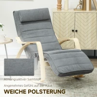 HOMCOM Schaukelstuhl mit Massage-Funktion, Lendenheizung, 3 Modi, Stoffbezug, Grau(m-6)