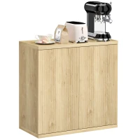 HOMCOM Aparador de salón, mueble de almacenamiento moderno con puertas de cierre suave y estantes ajustables, 78 x 39 x 79 cm, roble(m-7)