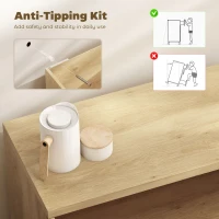 HOMCOM Aparador de salón, mueble de almacenamiento moderno con puertas de cierre suave y estantes ajustables, 78 x 39 x 79 cm, roble(m-4)