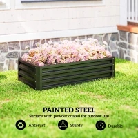 Outsunny Raised Beds for Garden, Galvanized Outdoor Planters, for Herbs and Vegetables, Use for Patio, Backyard, Balcony, Grey(m-4)
