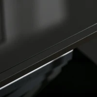 HOMCOM Stolik kawowy z półką, regulowane nóżki, stalowa rama, blat ze szkła, 100 x 55 x 45,5 cm, czarny(m-8)