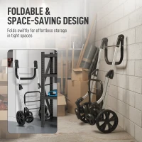 HOMCOM Wózek na zakupy, torba 46 litrów, składany wózek na zakupy z chłodziarką, regulowany uchwyt, rama aluminiowa, szary(m-7)