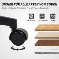 HOMCOM Krzesło biurowe, ergonomiczne krzesło biurowe z podłokietnikami, zagłówkiem, regulowane krzesło obrotowe z funkcją kołysania, komputerowe krzesło w wyglądzie wełny syntetycznej, ciemnoszare(m-7)