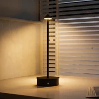 HOMCOM Lampada da Tavolo Touch Ricaricabile con USB, Regolabile 3000K/4500K/6500K, Autonomia 4-8 Ore, Nero(m-11)
