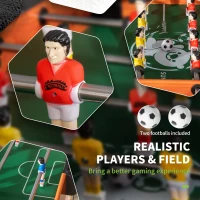 HOMCOM Stół do piłkarzyków składany, w zestawie 22 piłkarzyki, 2 piłki, antypoślizgowe uchwyty, tablica wyników, stół do gry dla dorosłych i dzieci, do sal gier, barów i imprez, 118 x 104 x 69 cm, kolor brązowy(m-7)