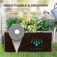 Outsunny 52L Wooden Planter, with Trellis and Shelves - Grey(m-5)