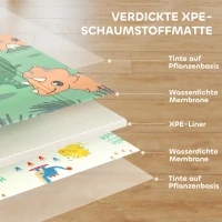 AIYAPLAY Baby Play Mat Double Sided, Foldable Activity Playmat, Reversible & Waterproof, Kids Large Foam Crawling Mat for Outdoor Indoor Playtime Picnics, 196 x 176 x 1.5cm, Dinosaur Theme(m-5)