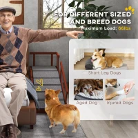 Rampa dla psów z demontowalnymi barierkami, do 30 kg, Szara(m-4)