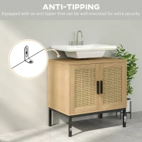 Szafka pod umywalkę kleankin, rattanowy wygląd, z półką(m-7)