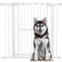 PawHut Dog Gate, 94cm Tall Pet Gate Includes 7cm and 14cm Extension Kits, Pressure Mounted Stair Gate for Doorways, Hallways, Stairways, 76-104cm Width(m-11)