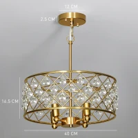 HOMCOM 51 Crystallite Four-Bulb Chandelier - Gold-Tone(m-3)