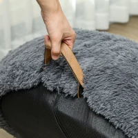 PawHut Human Dog Bed, 175L x 115W x 35Hcm Giant Human Dog Bed with Washable Cover, Waterproof Non-slip Bottom, Handel, Fluffy Dog Bed for People, Adults, Pet Family, Dark Grey(m-9)