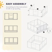 Klatka dla szczeniąt, regulowane drzwi, podkładki, Biała(m-6)