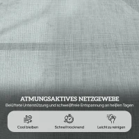 Outsunny Leżak słoneczny, leżanka ogrodowa z poduszką, fotel plażowy z regulowanym oparciem, podłokietnikiem, leżanka relaksacyjna do ogrodu, balkonu, siatka, ciemnoszary(m-6)