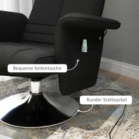 Fotel masujący z podnóżkiem, funkcja leżenia, Czarny(m-6)