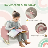 Fotel dziecięcy z koroną, różowy, welurowy, 1,5-3 lata(m-5)