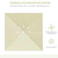 Parasol ogrodowy 2,5x2,5 m, regulowany, 8 żeber(m-4)