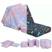 Sofa dla dzieci z funkcją leżenia, różowe, dla 2-3 dzieci(m-7)