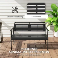 Ławka ogrodowa 2-osobowa, wodoodporna, odporna na warunki atmosferyczne(m-6)